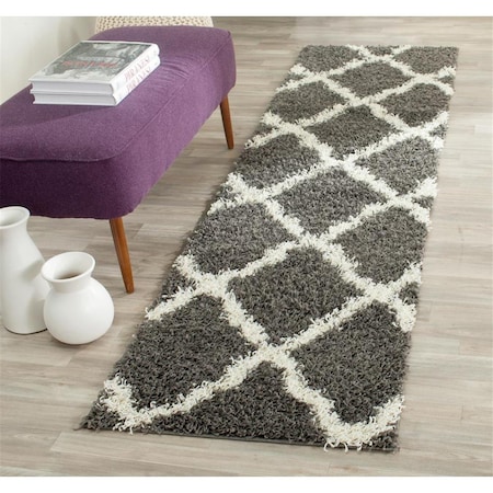 Safavieh 2 ft. 3 in. x 6 ft. SGD-Dallas Shag Rectangle Machine Made Rug - Dark Grey & Ivory SGDS257A-26